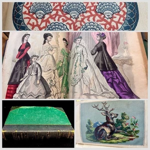 1864-68 Godey’s Fashion Magazine Leatherbound Book - Bild 1 von 18