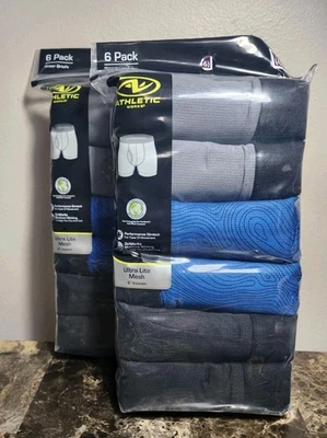 Paquete de 6 calzoncillos boxer de malla ultra lite atletic works (Dos) 6" entrepierna talla 2XL 44-46 Foto 1 de 2