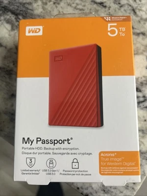 NEW Western Digital My Passport 5TB  Portable External Factory Sealed - Image 1 of 2