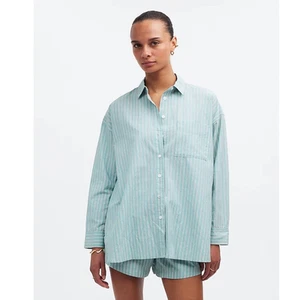 Madewell Signature Poplin Oversized Button Up Cotton Shirt US Women's S New - Picture 1 of 6