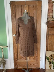 Vintage INC Open Weave Knit Crochet Boho Dress / Swim Beach Coverup - Sz Med ๐ - Picture 1 of 9