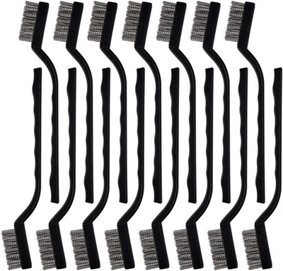 Mini juego de cepillos de alambre de acero inoxidable de 3 o 15 piezas para limpiar soldadura escoria óxido Foto 1 de 4