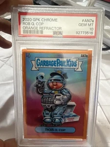 2020 Garbage Pail Kids Chrome Series 3 AN7a Rob O. Cop Orange Refractor Psa 10 - Picture 1 of 2