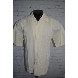 Cubavera Hawaiian Style Rayon Blend Shirt Mens Size Medium Light Tan - Picture 1 of 8