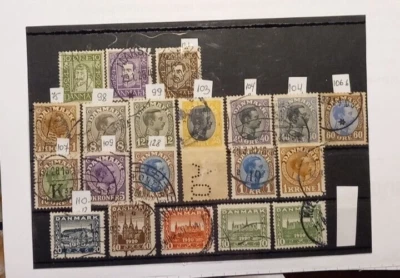 Denmark 19th.  used stamps x21p.  (1028) - Image 1 of 2