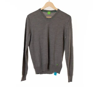 Jersey de hombre HUGO BOSS gris 100% lana virgen talla M 12892 - Imagen 1 de 9