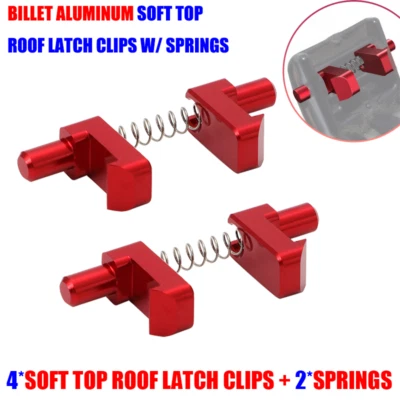 Aluminum For Geo Tracker & Suzuki Sidekick Soft Top Roof Latch Clips + Springs - Image 1 of 4