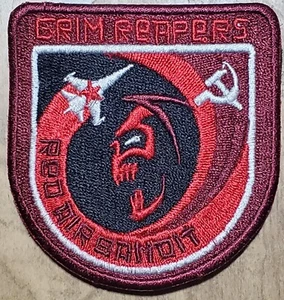 USAF 493rd TACTICAL FIGHTER SQUADRON  GRIM REAPERS RED AIR BANDIT h&l 3" Patch - Picture 1 of 2