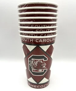 South Carolina Gamecocks Checkered NCAA College Sports Party 12 oz. Paper Cups - Picture 1 of 1