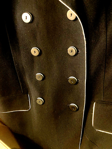 Blazer vintage donna Christian Dior doppiopetto nero bordo bianco taglia 16