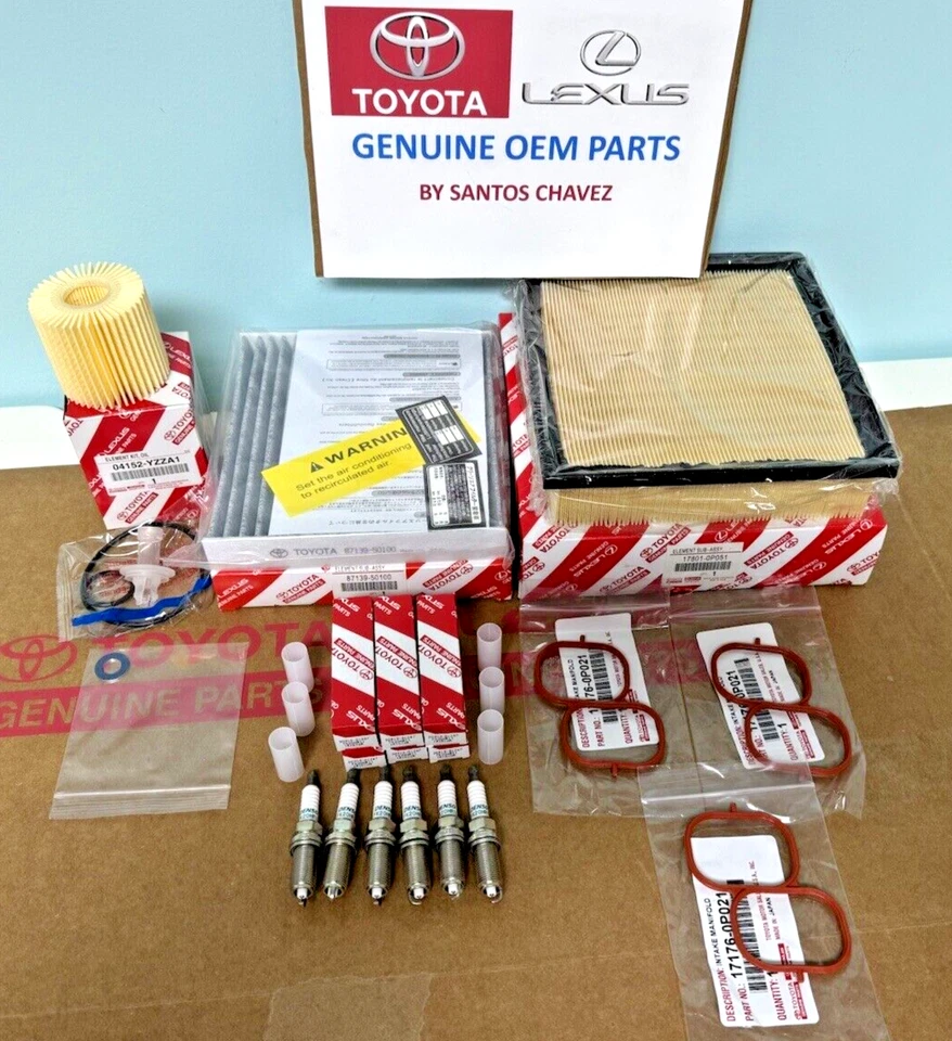 2011-16 Toyota Sienna Tune Up Kit Spark Plugs Air,Cabin&Oil Filters GENUINE OEM - Image 1 of 4
