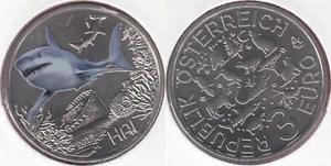 Austria 3 euro 2018 "The Shark" Colored UNC - Picture 1 of 1