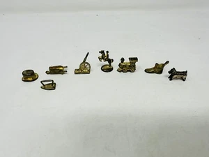 Lot of 8 Vintage Monopoly Metal Game Pieces Replacement Gold Tokens - Picture 1 of 3