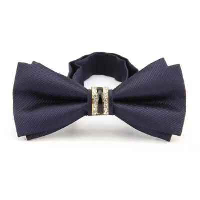 Men Rhinestone Pre-Tied Bow Tie Formal Wedding Tuxedo Adjustable Bowties - Image 1 of 4