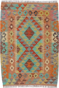 Kelim Teppich Orient Perser Rug Kilim Bunt Ghazni Schurwolle Design Naturfarben - Bild 1 von 1