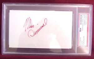 MIKE DIMMEL 1977-79 HAND SIGNED INDEX CARD SLABBED AUTHENTIC PSA/DNA