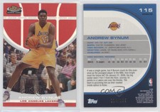 2005-06 Topps Finest Red Refractor /169 Andrew Bynum #115 Rookie RC