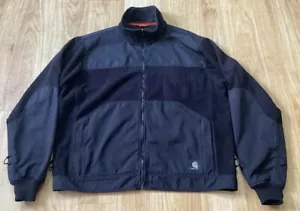 Carhartt Jacket XL Black Full Zip Logo Workwear Thumb holes Rugged Outdoor - Picture 1 of 18