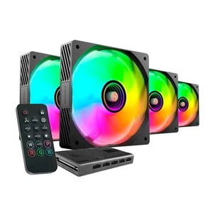 Mars Gaming MF-SI4KIT, 4x 120mm Ultra-Silent Fan Kit, ARGB Infinity Mirror Light - Zdjęcie 1 z 6