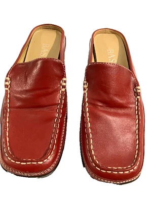 Женские красные туфли Mules BASS TAB III размер 6 М классические с отделкой стежком кнутом - Изображение 1 из 4