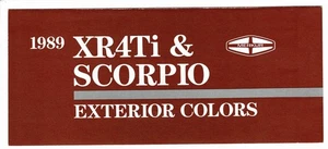 1989 Merkur XR4Ti & Scorpio Exterior Colors Sales Brochure Pamphlet - Bild 1 von 3