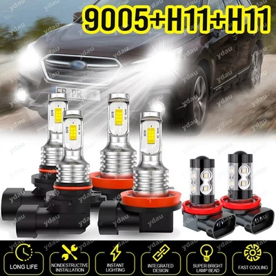 Para Subaru Outback 2015-2019 6X lâmpadas de faróis de LED farol de neblina feixe alto baixo - Imagem 1 de 4