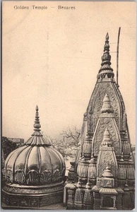 Vintage 1900er BENARES, INDIEN Postkarte "GOLDEN TEMPLE" Vogelperspektive Turmansicht - Bild 1 von 2