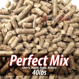 40lb Hickory Cherry Maple & Apple Mix Wood Cooking BBQ Pellets Smoker Grill - Picture 1 of 5