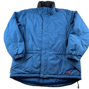 L.L.Bean Primaloft Ski Jacket Men's Large Blue Waterproof Snap Full Zip Hooded - Picture 1 of 15