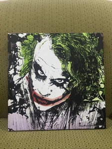 Joker Dark Knight Poster Canvas Batman Wall Art DC Comics Heath Ledger 12x12x2 - Picture 1 of 3