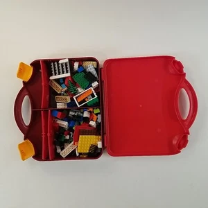 LEGO Storage Carry Case With Legos Container Suitcase Style Red Box Dividers  - Picture 1 of 15