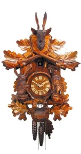 Cuckoo Clock Hunting Clock, sitting Animals 1.0113.01.C NEW - Picture 1 of 1