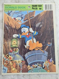 VINTAGE Walt Disney Donald Duck Frame Tray PuzzleScrooge McDuck Mine Whitman - Picture 1 of 7