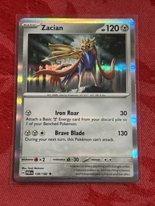 Pokemon - Zacian 136/182 Holo PAR Paradox Rift M/NM - Picture 1 of 7