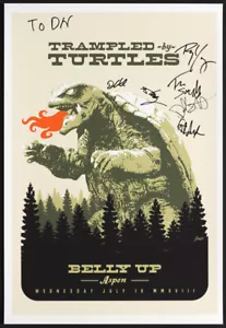 Póster autografiado pisoteado por tortugas Belly Up Aspen 2018 firmado a mano por los 6 - Imagen 1 de 1