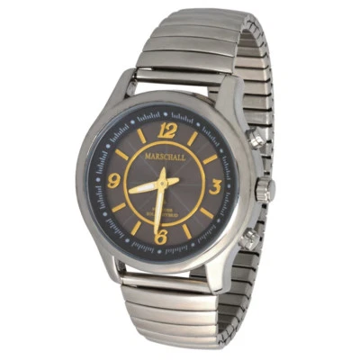 Sprechende Unisex Funk Solar Hybrid Quarzuhr 1148SV Zuggliederarmband Edelstahl - Bild 1 von 3