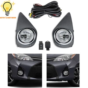 Pair of Fog Lights Lamps w/Cover Switch+Wiring Kits For 2015 2016 Toyota Yaris - Picture 1 of 8