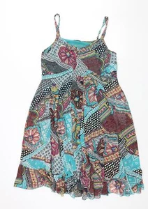 Per Una Womens Multicoloured Geometric Polyester Shift Size 14 V-Neck Pullover - Picture 1 of 10