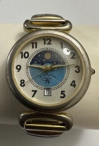 Wrangler Women Watch Gold Stainless Steel Stretch WR Moon Date Colorful Quartz - Picture 1 of 10