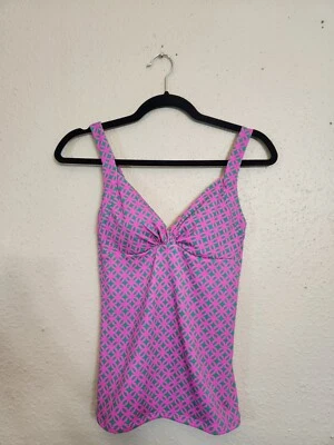 Traje de baño acolchado sin mangas geométrico verde rosa Boden para mujer talla 6 Foto 1 de 4