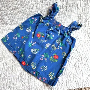Hannah Andersson Girls Floral Flower Tank with Ruffles Size 4T 5T Euro 110 - Picture 1 of 6