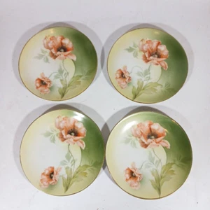 Tillowitz RS Prussia Silesia Poppies Flower Dessert Salad Plate Hand Painted Lot - Picture 1 of 9