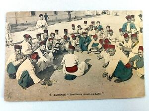 Vintage Postcard Algerie Tirailleurs Jouant au Loto Africa