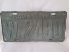 Vintage 1950 Hawaii W 2490 Ready to Restore License Plate 04423