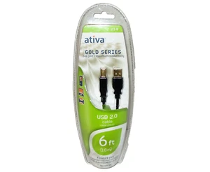 Ativa USB 2.0 Cable 6 ft Connect Computers Printers & Devices Gold Series NEW - Picture 1 of 4