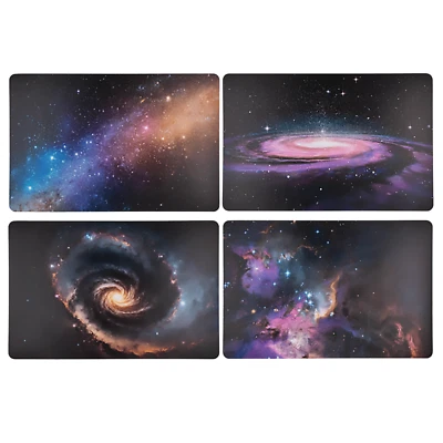 4Pcs Placemats Galaxy Designs Polypropylene Rectangular Multicoloured Table Mat - Image 1 of 4