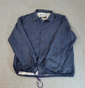 VTG Fieldmaster Windbreaker Men Large Navy Snap Pocket Outdoor Lightweight Lined - Picture 1 of 10