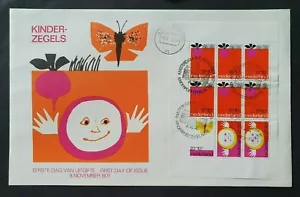 1971 NETHERLANDS NEDERLAND BIG SIZE FDC KINDERZEGELS CHILDREN SUN BUTTERFLY - Picture 1 of 1