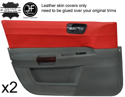 2x FUNDAS DE CUERO PARA CHRYSLER 300C 2005-2011 PARA TARJETA PUERTA DELANTERA PUNTO ROJO Foto 1 de 2