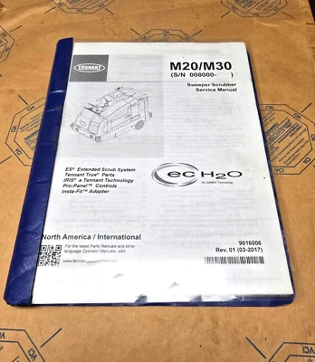 Tennant M20/M30 Sweeper Scrubber Service Manual (S/N 008000- ) - Used - Image 1 of 2